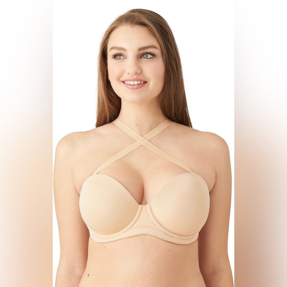 Wacoal Women's Red Carpet Strapless Bra Sand Size 44DD NEW Convertible 854119 - Picture 2 of 9